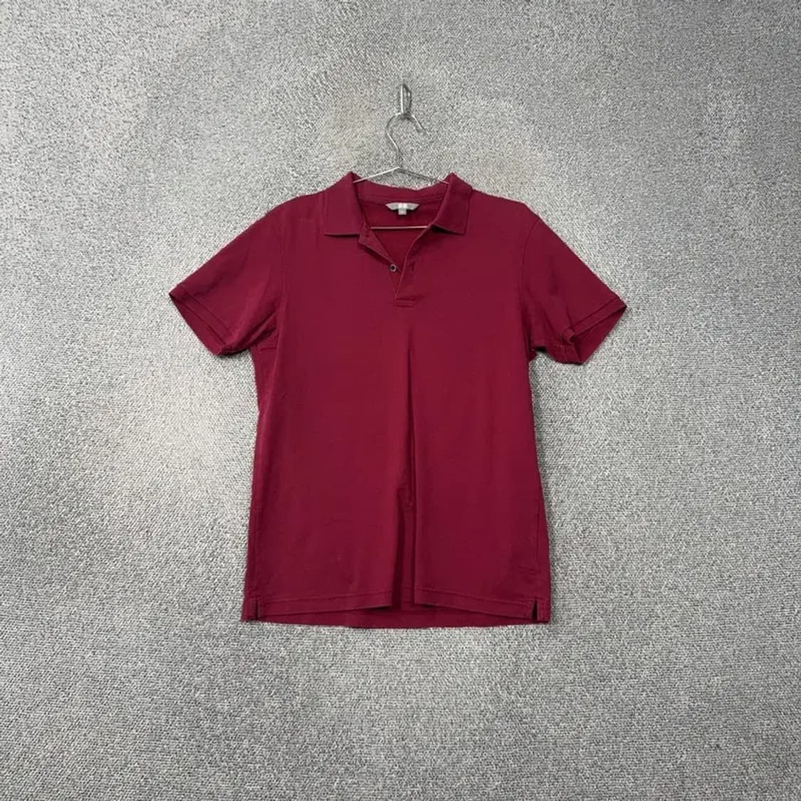 유니클로 버건디 캐주얼 무지 남성 반팔 카라티 L 상품이미지1