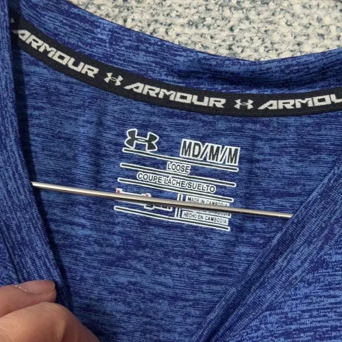 언더아머 네이비 로고 남성 운동 기능성 반팔티 M 상품이미지3