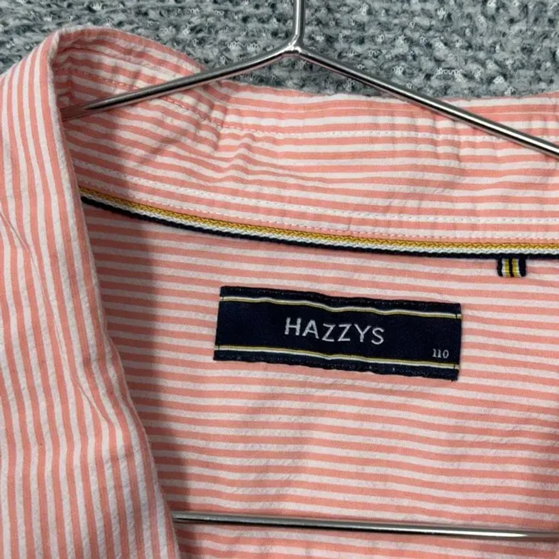 해지스 남성 스트라이프 코랄 반팔 셔츠 110 상품이미지3