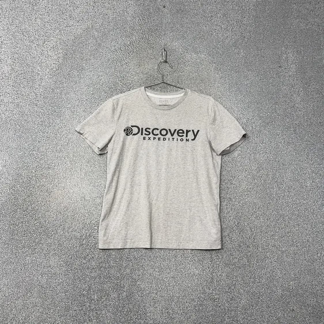 디스커버리 로고 프린팅 라이트 그레이 반팔 티 XS 상품이미지1