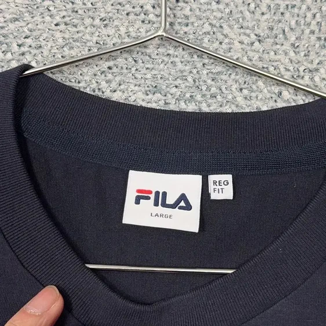 휠라 로고 프린팅 네이비 반팔 티 L 상품이미지5