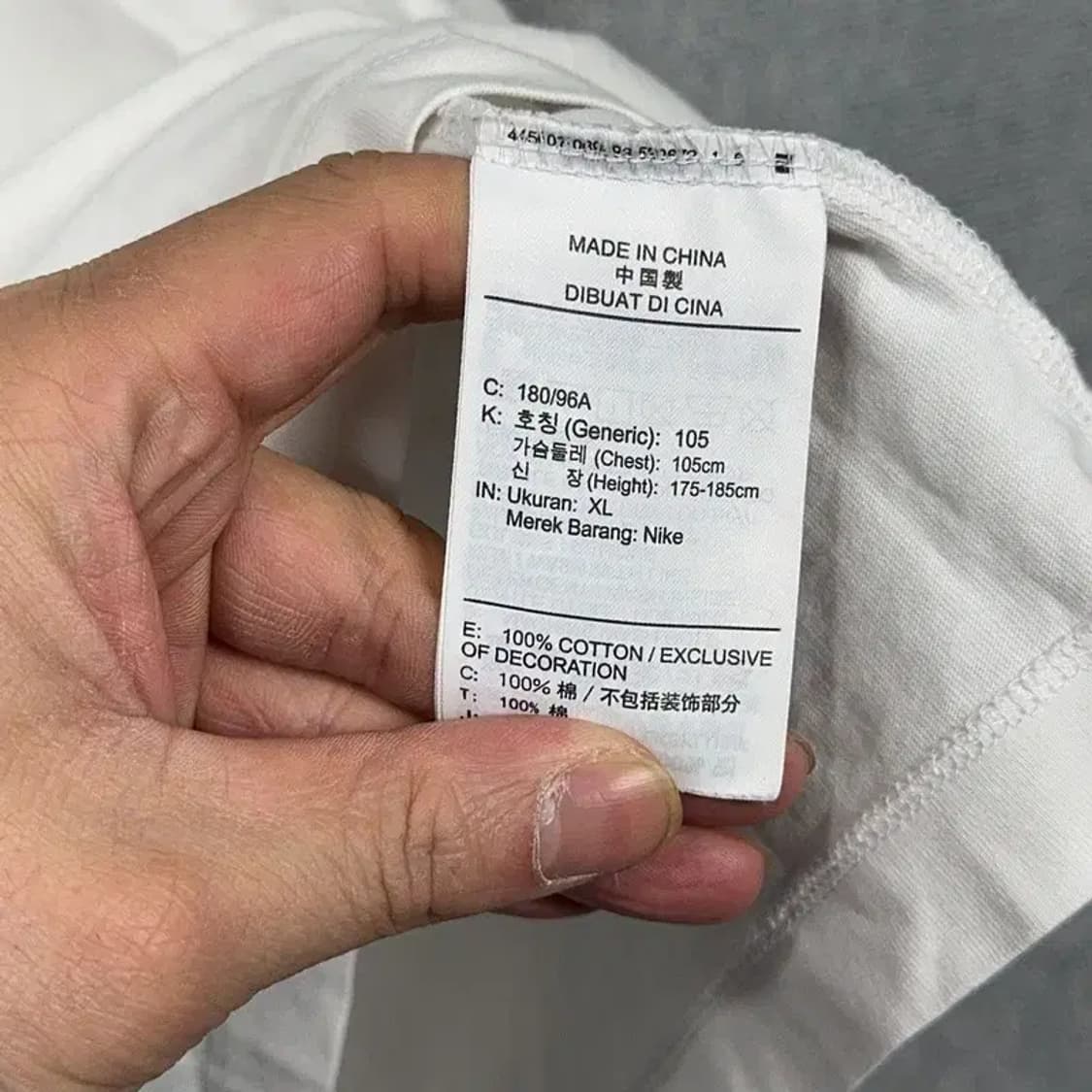 나이키 빅 스우시 로고 프린팅 화이트 반팔 티 XS 상품이미지4