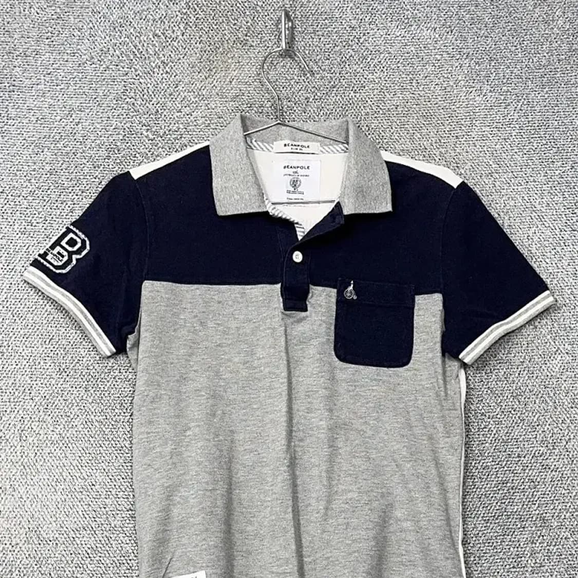 빈폴 캐주얼 넘버 남성 그레이 반팔 카라티 95 상품이미지3