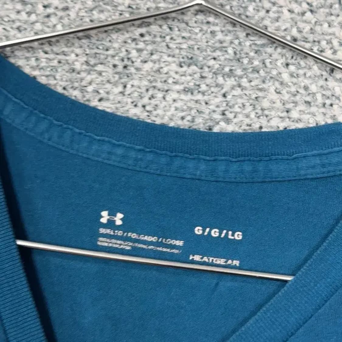 언더아머 빅로고 프린팅 블루 반팔 티 L 상품이미지3