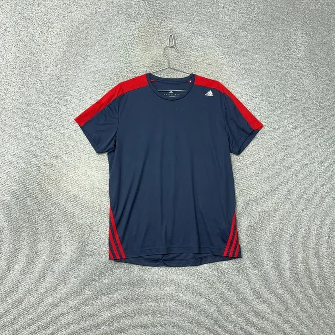 아디다스 로고 기능성 남성 네이비 반팔 티 L 상품이미지1