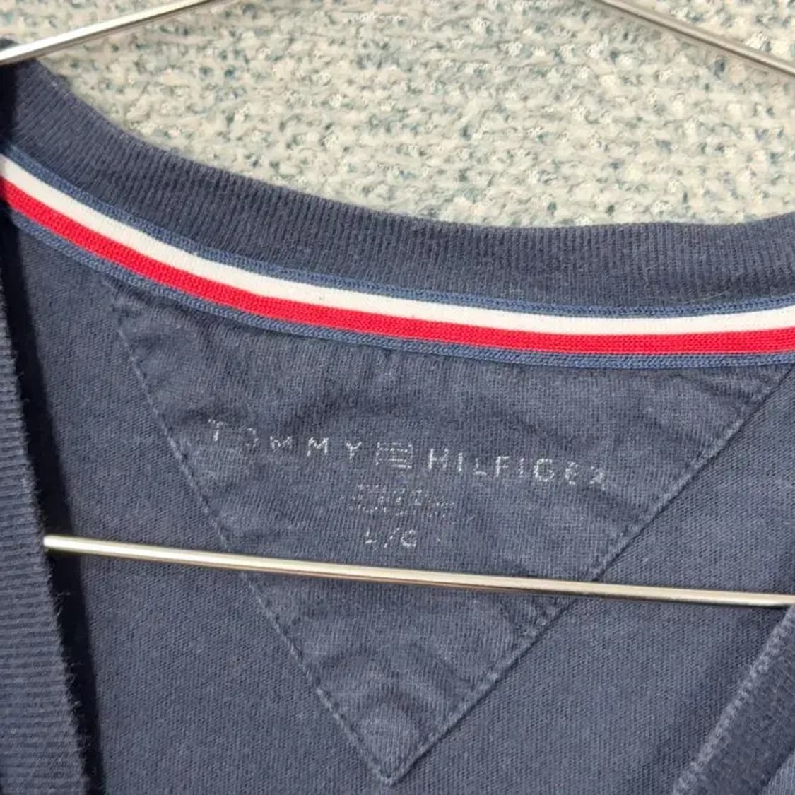 타미힐피거 로고 캐주얼 네이비 반팔 티 L 상품이미지4