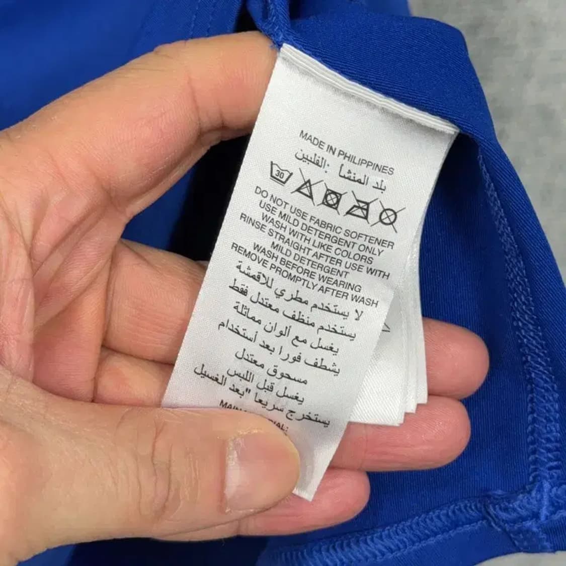 아디다스 로고 기능성 테크핏 블루 반팔 티 L 상품이미지6