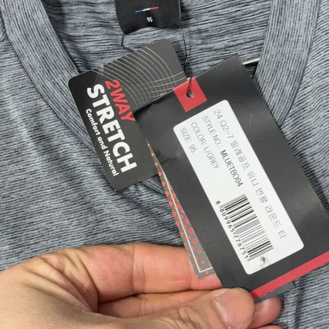 [새상품] 밀레 골프 기능성 그레이 반팔 티 95 상품이미지4