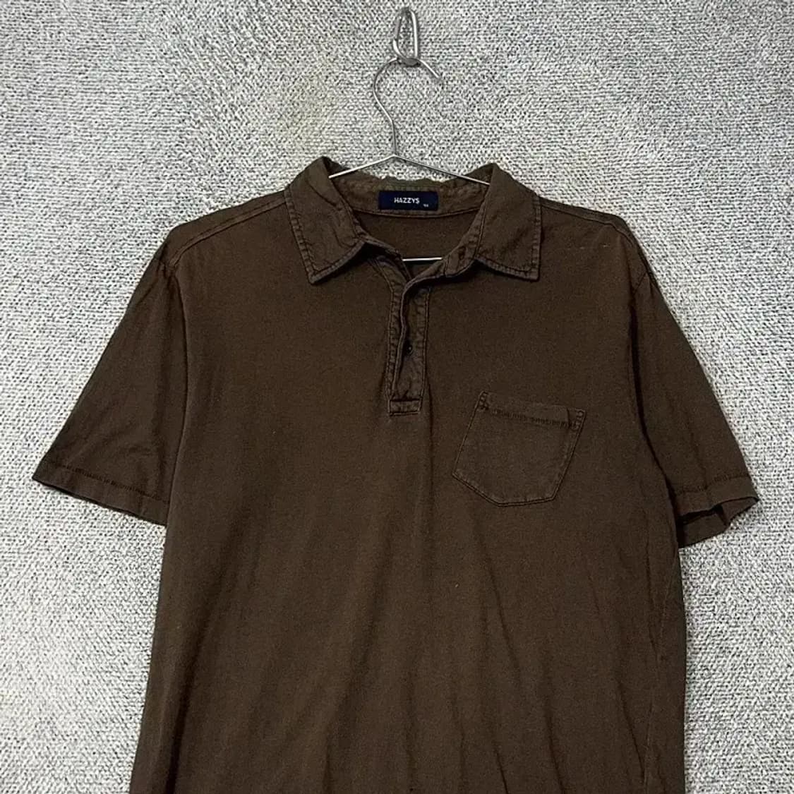 해지스 브라운 로고 남성 반팔 카라티 100 상품이미지3