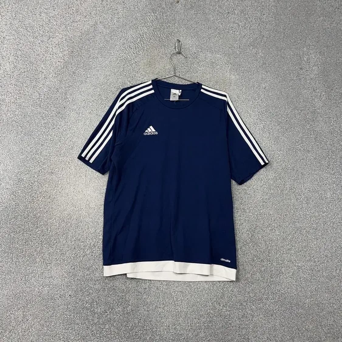 아디다스 네이비 로고 삼선 기능성 운동 반팔티 2XL 상품이미지1