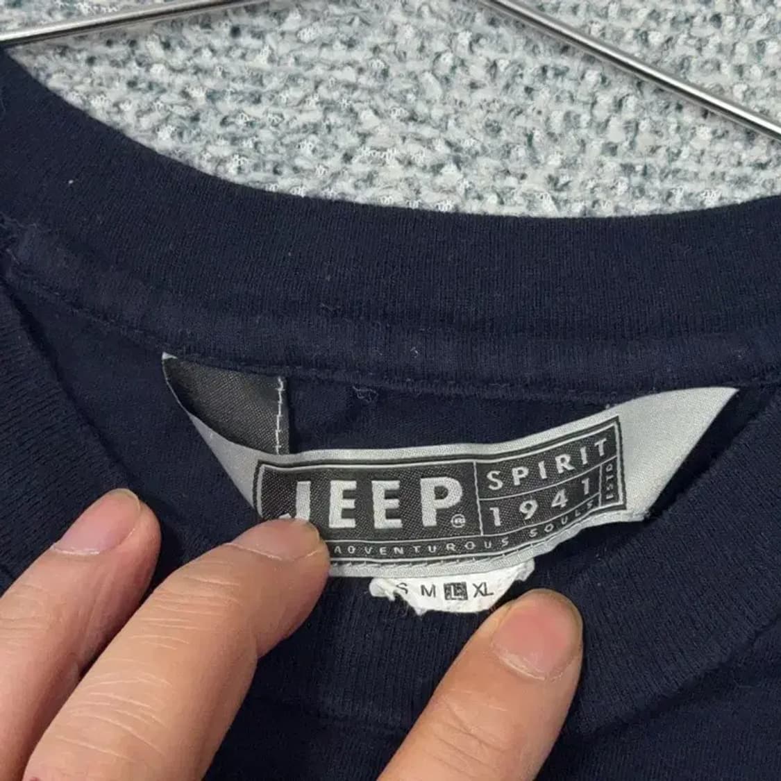 지프 프린팅 네이비 로고 반팔 티 L 상품이미지3