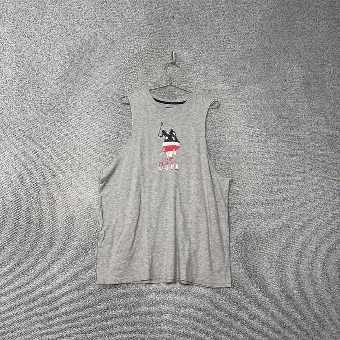 폴로아쎈 프린팅 라이트 그레이 민소매 티 L 상품이미지1