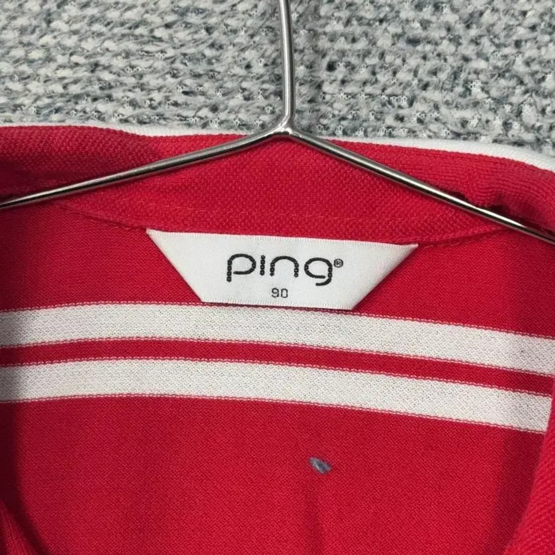 핑 스트라이프 레드 기능성 반팔 카라티 90 상품이미지3