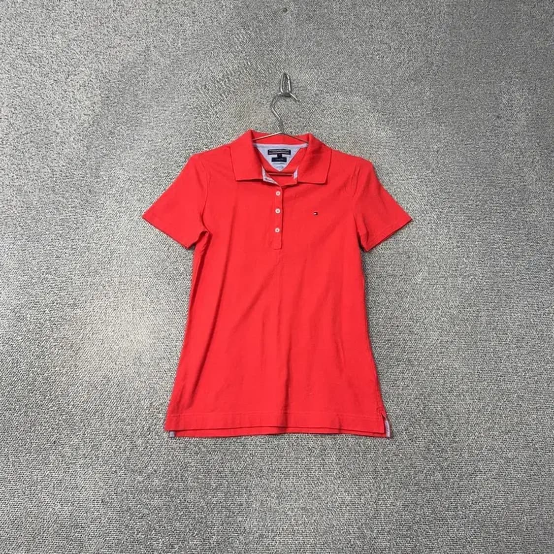 타미힐피거 레드 로고 여성 반팔 카라티 S 상품이미지1