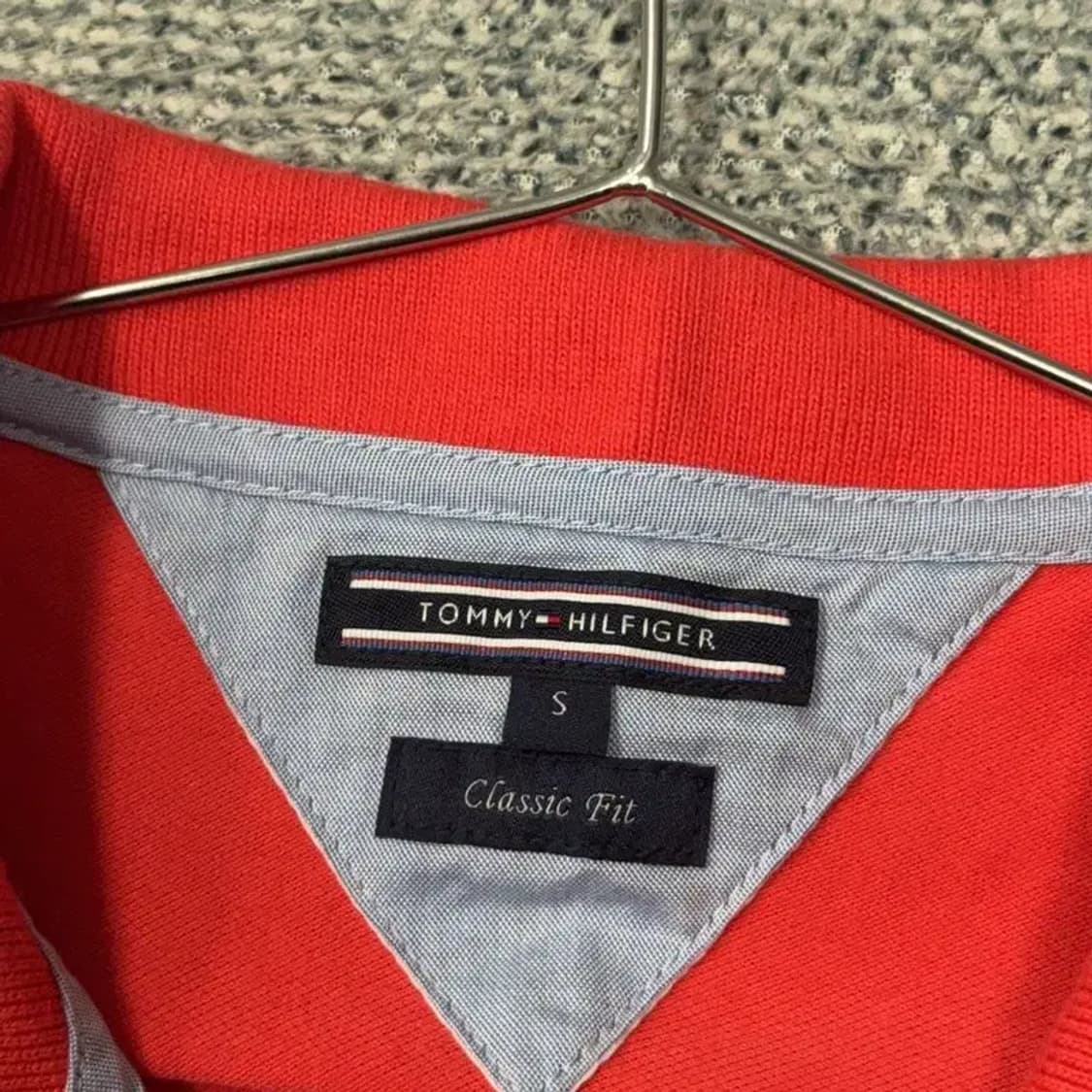 타미힐피거 레드 로고 여성 반팔 카라티 S 상품이미지5