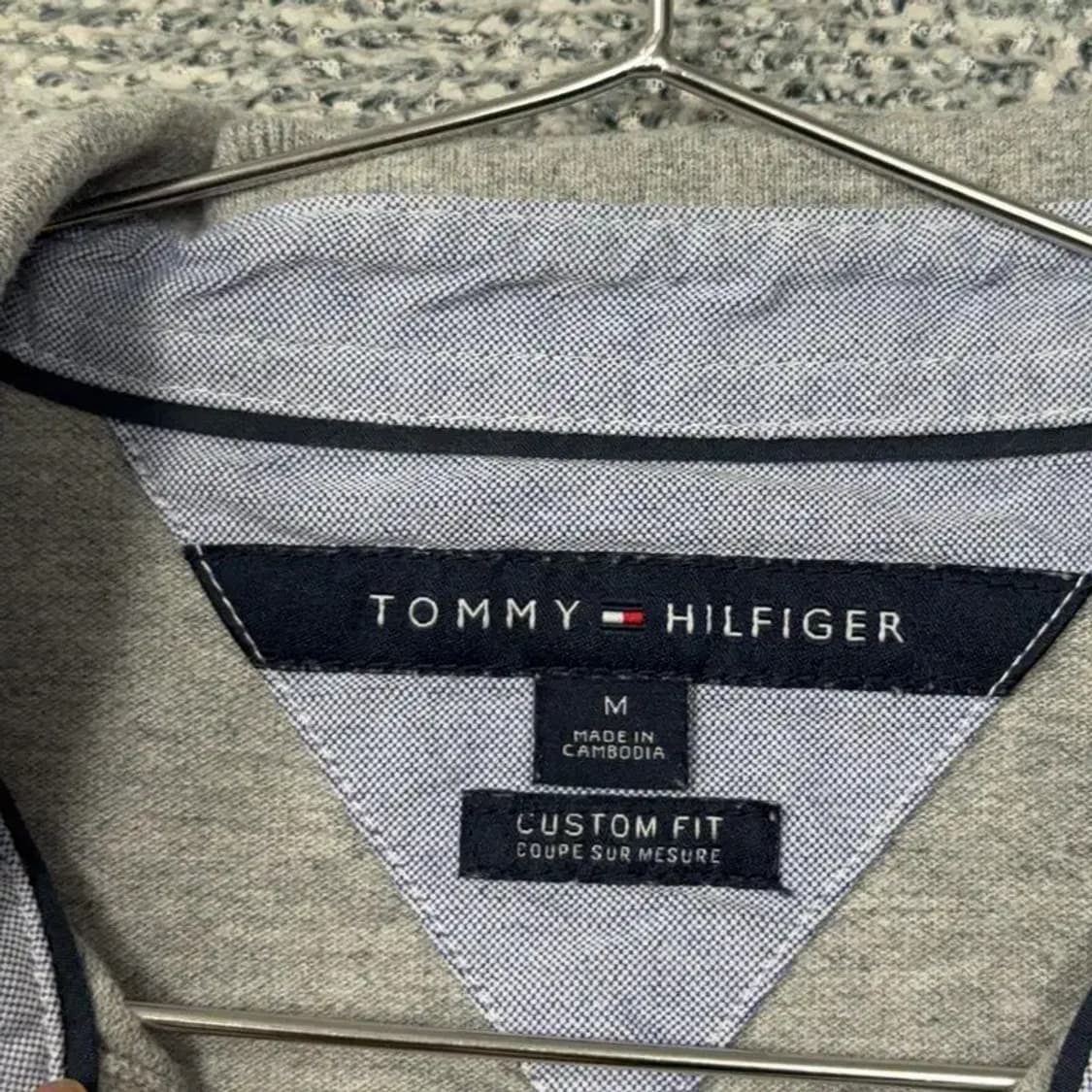 타미힐피거 라이트 그레이 로고 남성 반팔 카라티 M 상품이미지5