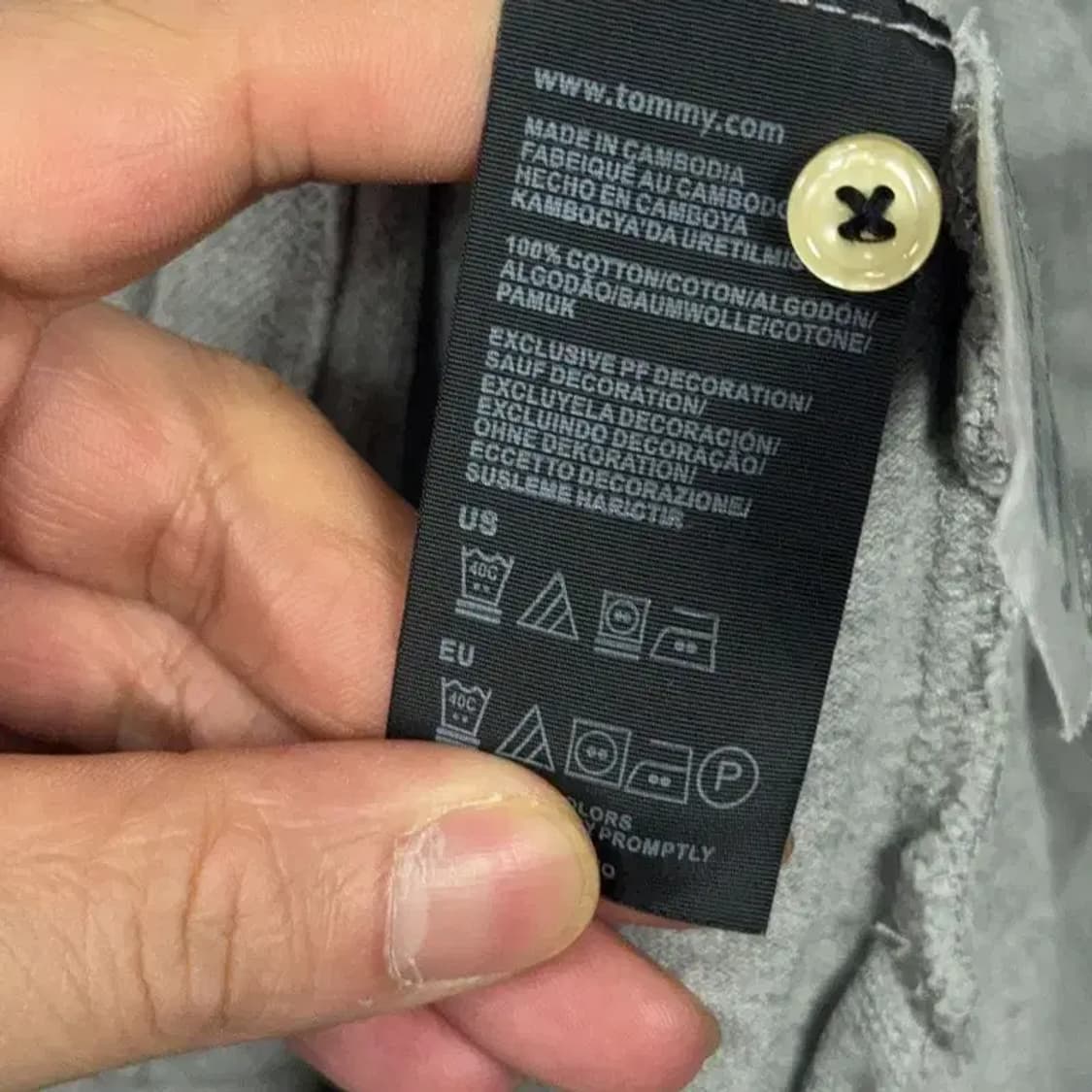 타미힐피거 라이트 그레이 로고 남성 반팔 카라티 M 상품이미지6