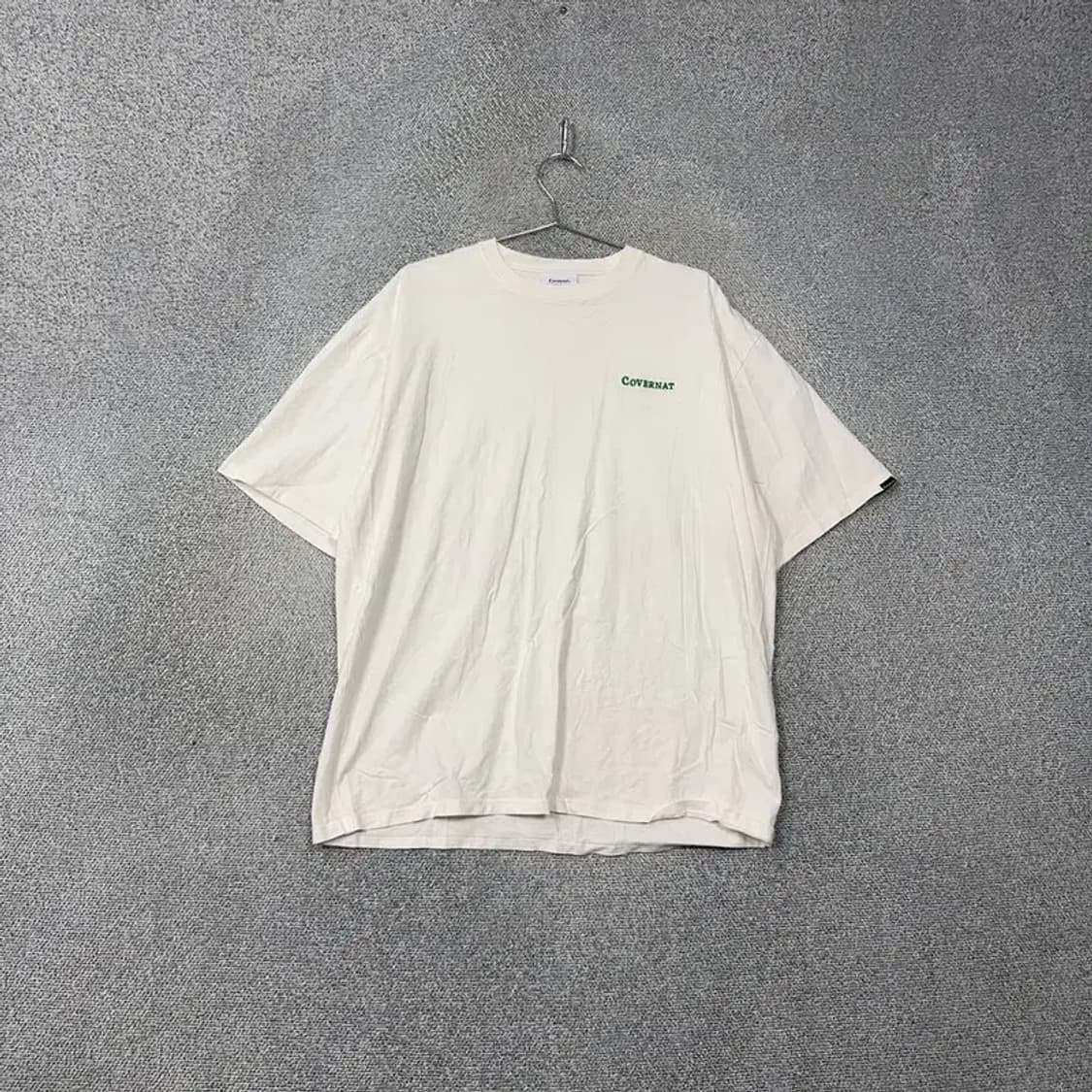커버낫 화이트 로고 코튼 오버핏 반팔티 XL 상품이미지1