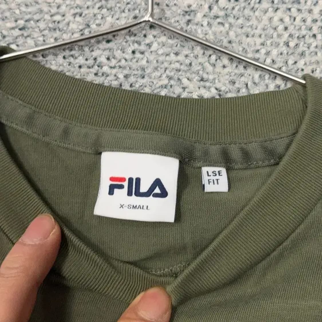 휠라 프린팅 카키 반팔 티 X-SMALL 상품이미지3