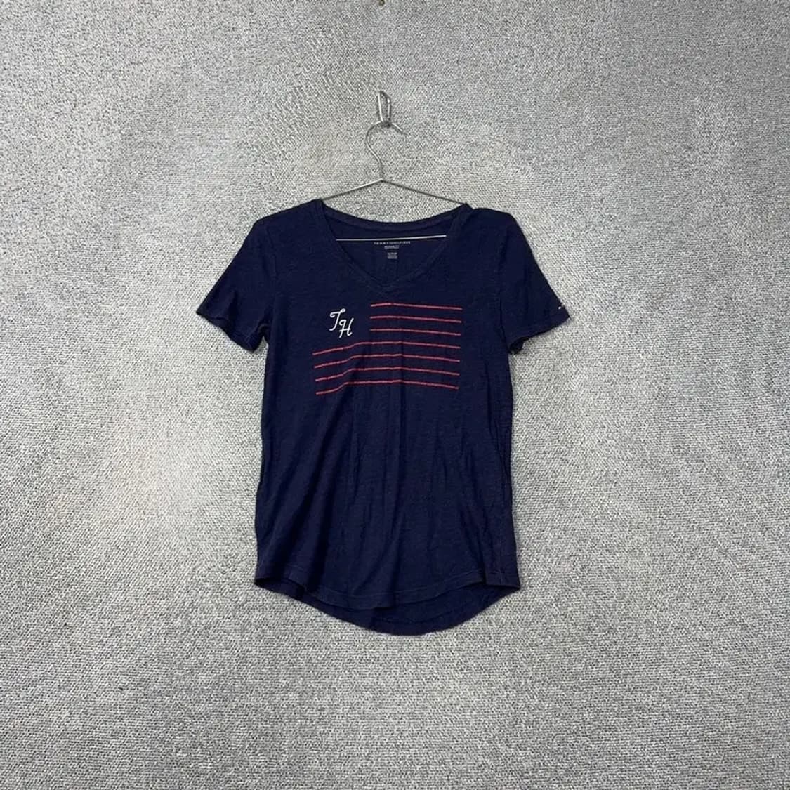 타미힐피거 프린팅 네이비 반팔 티 XS/TP/XP 상품이미지1