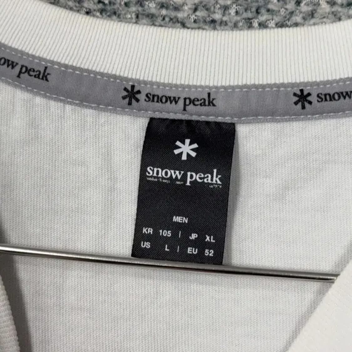 스노우피크 화이트 프린팅 로고 반팔 티 XL 상품이미지3