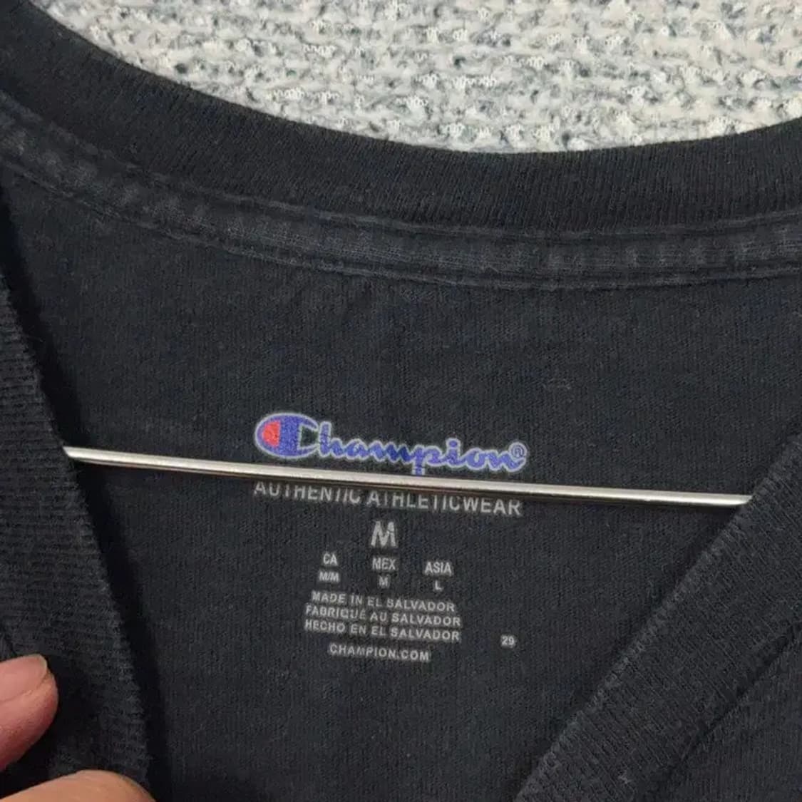 챔피온 프린팅 스펠 로고 블랙 반팔 티 M 상품이미지4