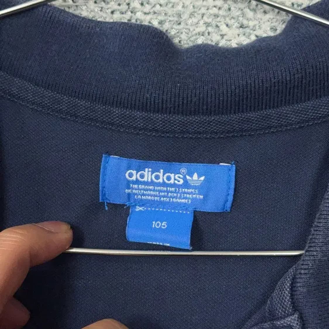 아디다스 네이비 불꽃 로고 반팔 카라티 105 상품이미지3