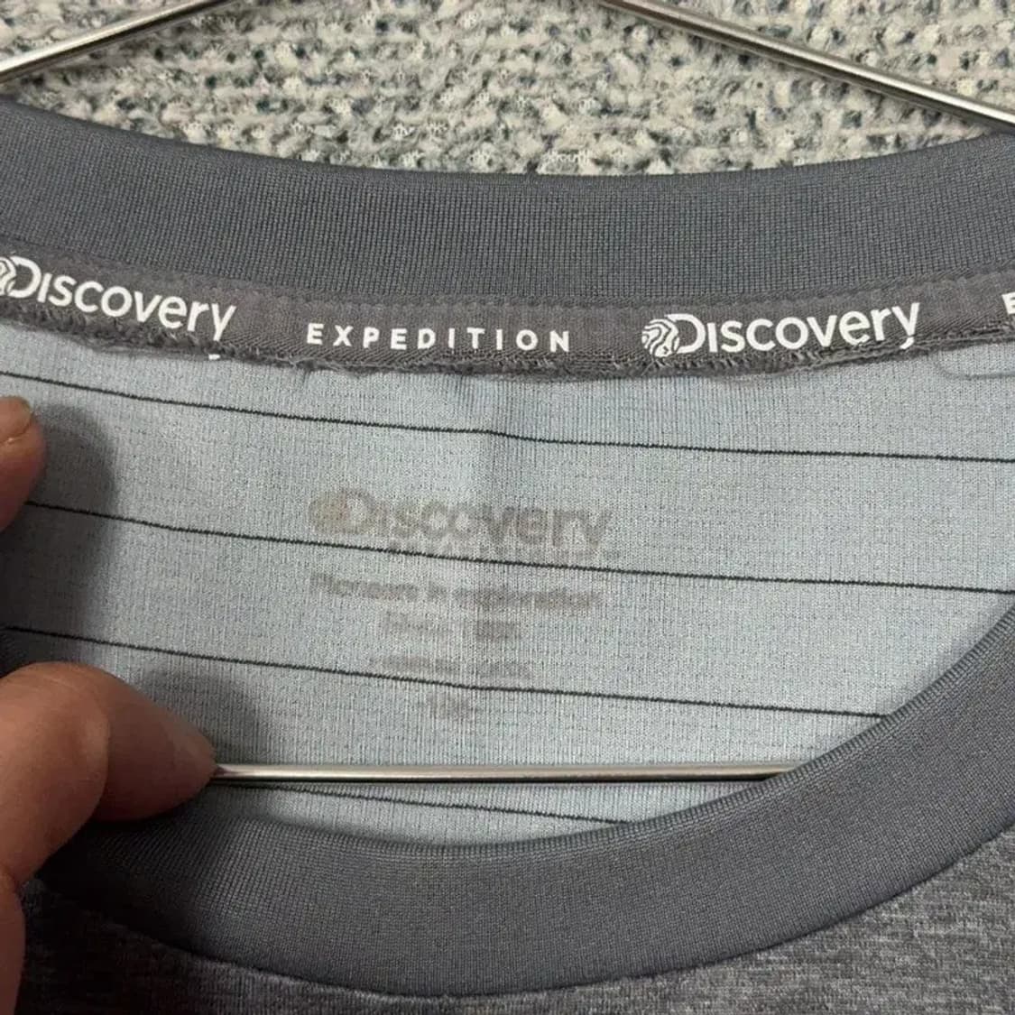 디스커버리 프린팅 로고 기능성 남성 그레이 반팔 티 105 상품이미지3