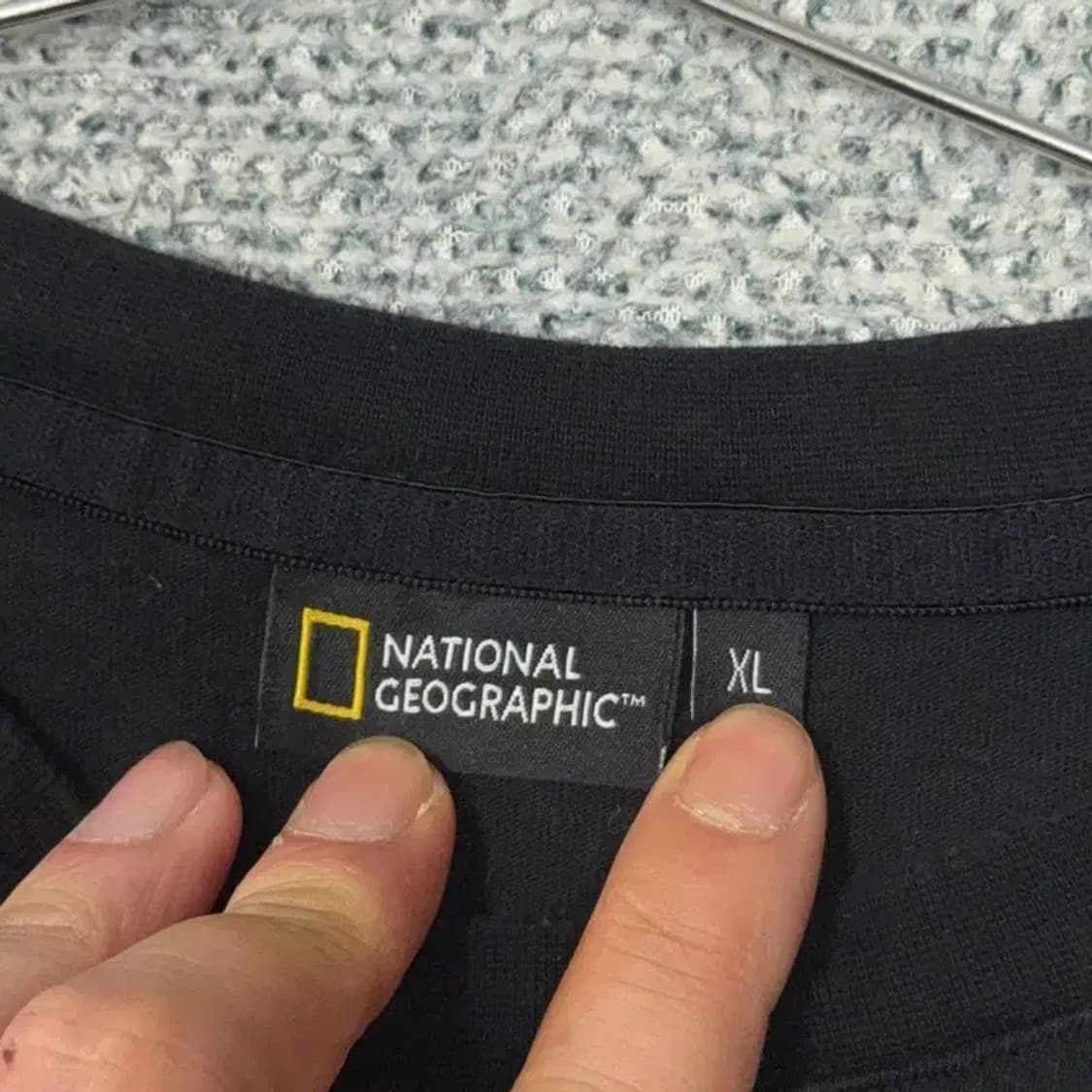 내셔널지오그래픽 블랙 로고 프린팅 캐주얼 긴팔 티 XL 상품이미지3