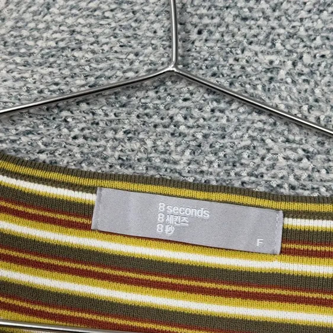 에잇세컨즈 캐주얼 스트라이프 크롭 반팔 가디건 F 상품이미지3