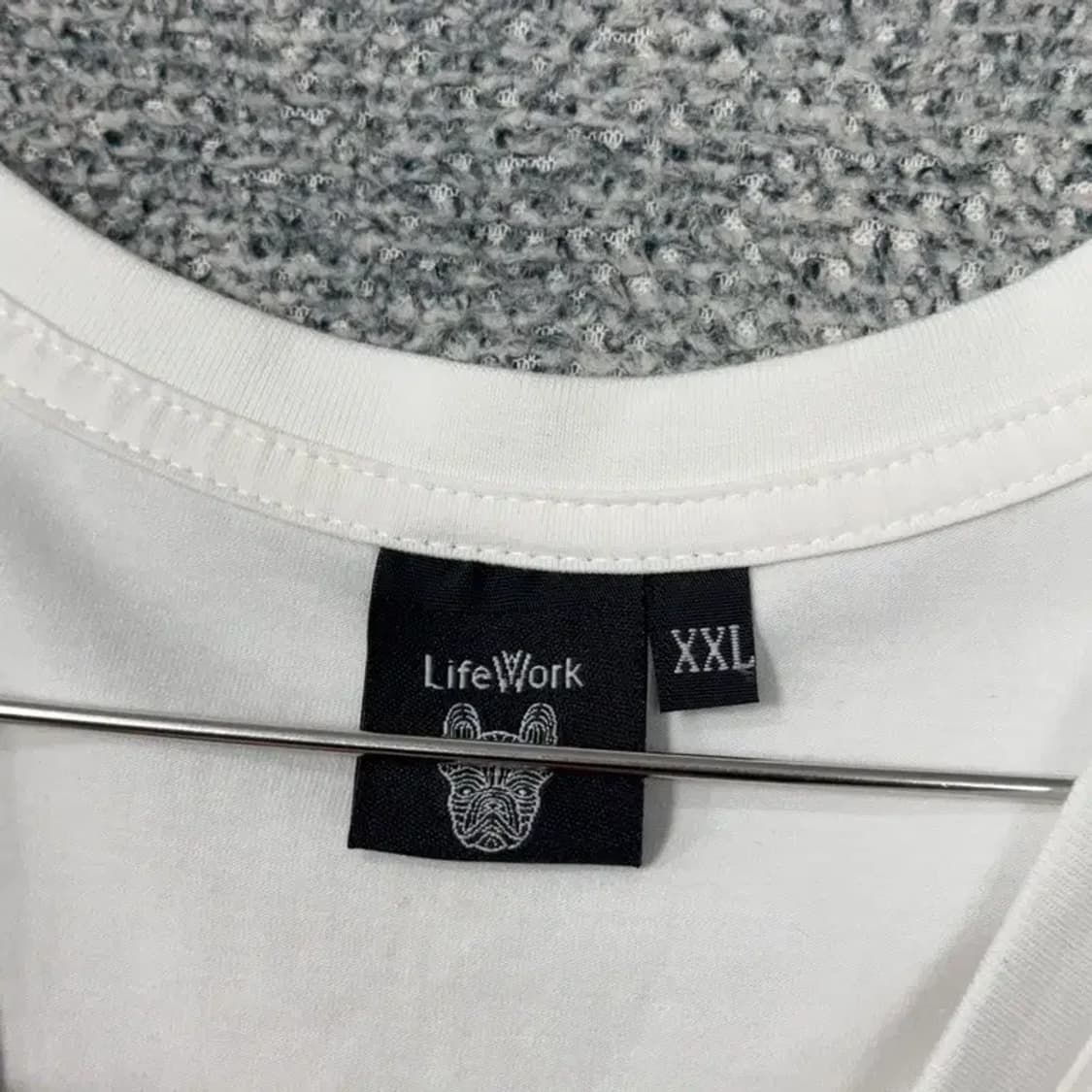 라이프워크 프린팅 화이트 남성 반팔티 XXL 상품이미지3