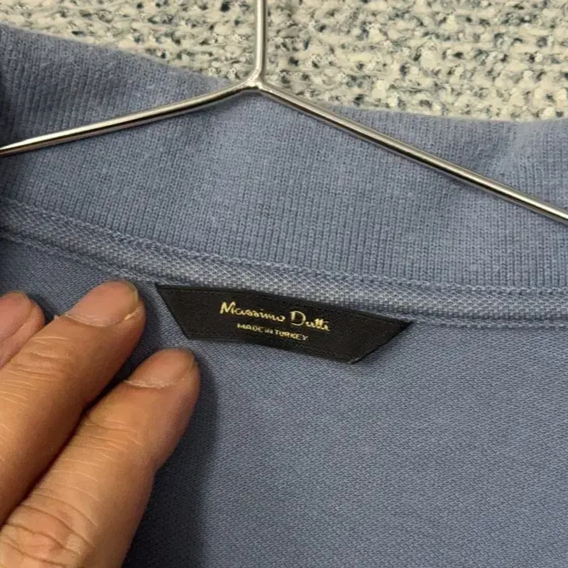 마시모두띠 네이비 무지 남성 반팔 카라티 L 상품이미지5