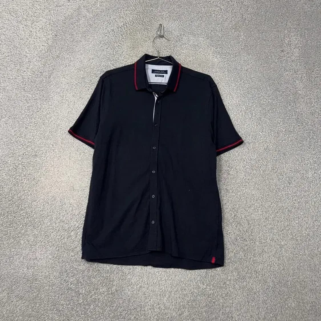 자라 네이비 캐주얼 반팔 셔츠 XL 상품이미지1