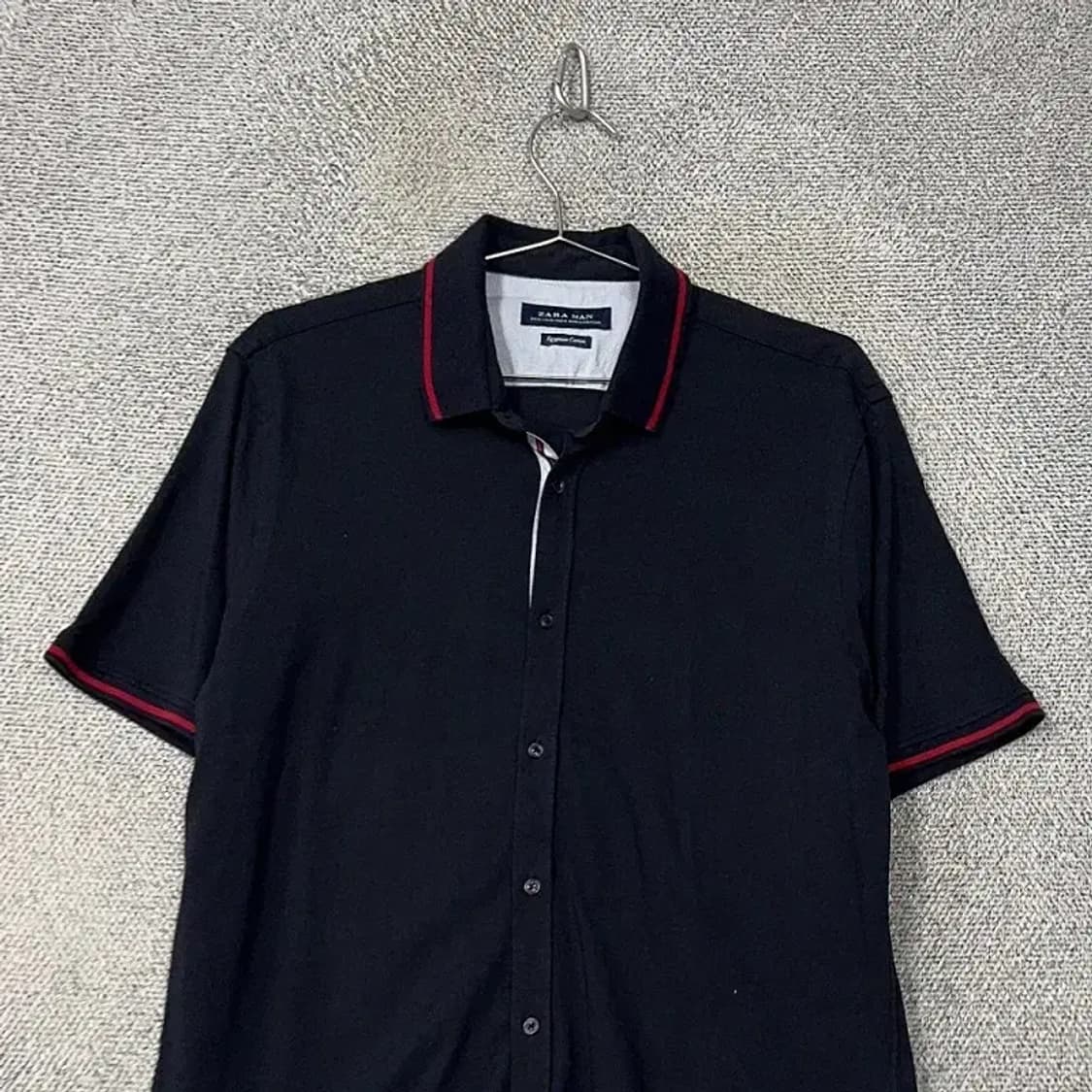자라 네이비 캐주얼 반팔 셔츠 XL 상품이미지3