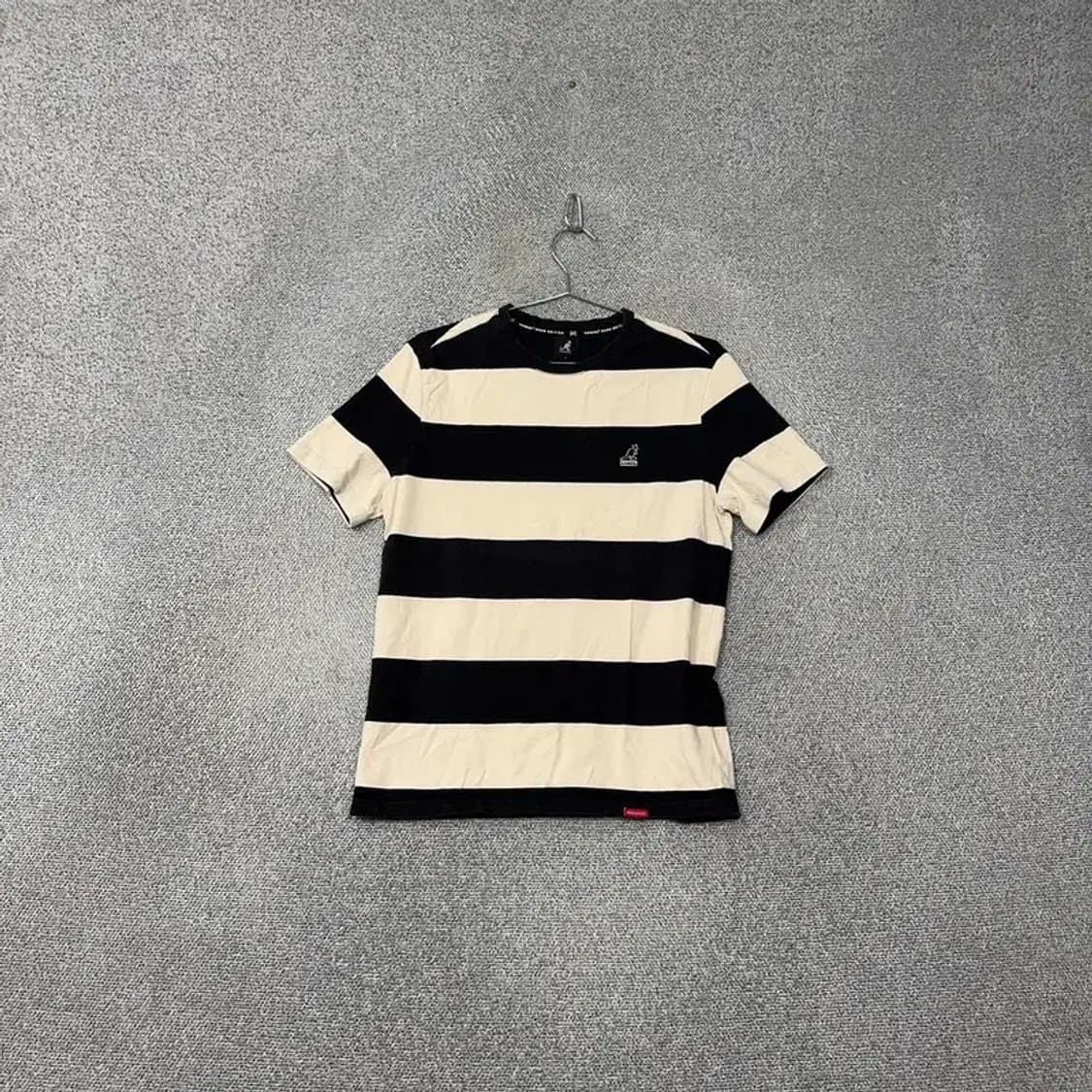 캉골 스트라이프 블랙 캐주얼 로고 남성 반팔티 L 상품이미지1