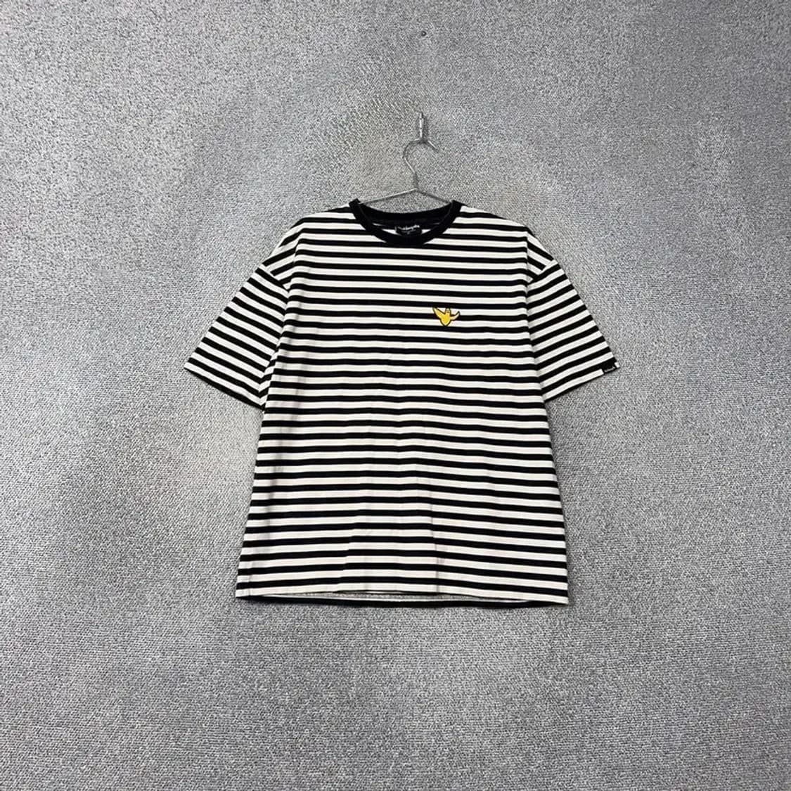 마크곤잘레스 로고 캐주얼 스트라이프 블랙 반팔 티 L 상품이미지1