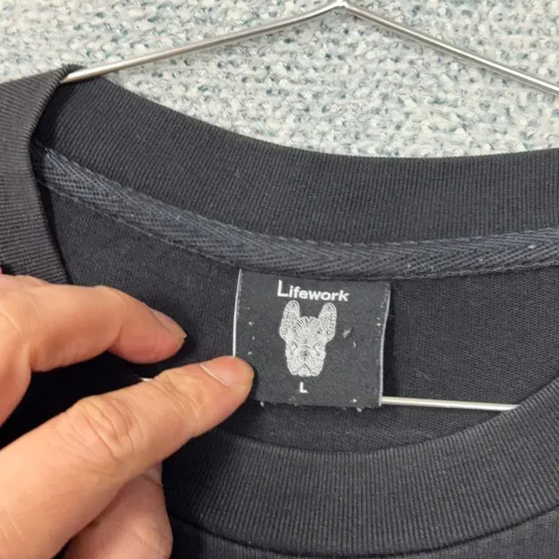 라이프워크 프린팅 빅로고 블랙 반팔 티 L 상품이미지5