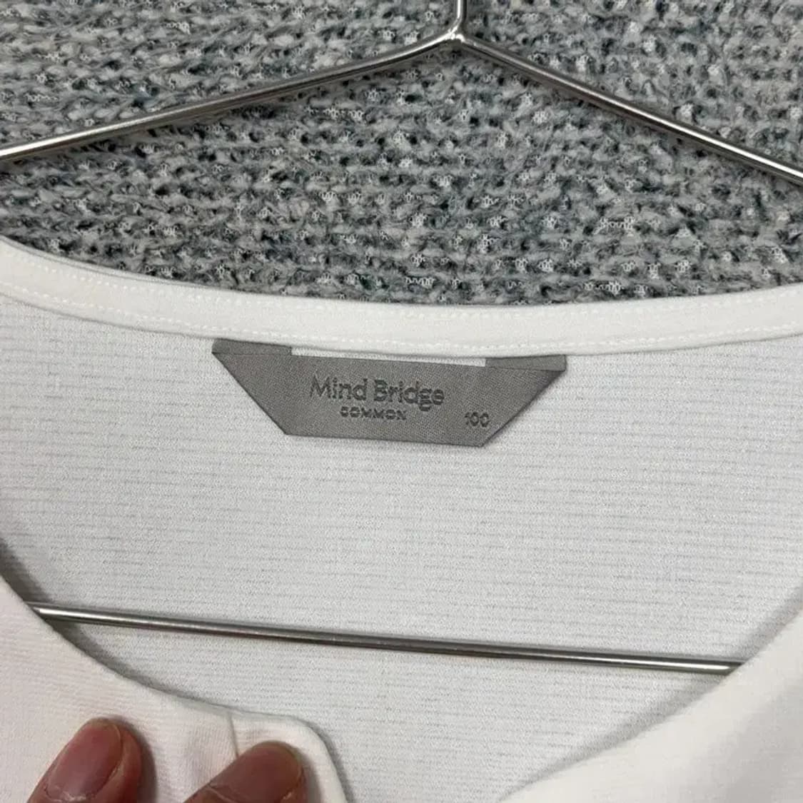 마인드브릿지 화이트 반팔 티 100 상품이미지3