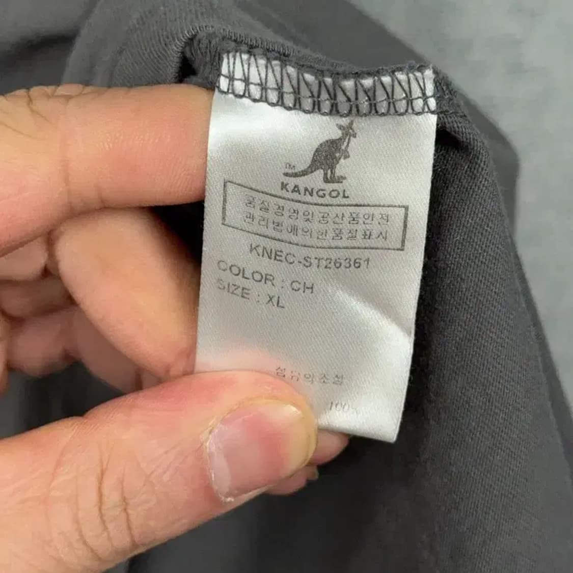 캉골 그레이 로고 남성 빈티지 반팔티 XL 상품이미지4