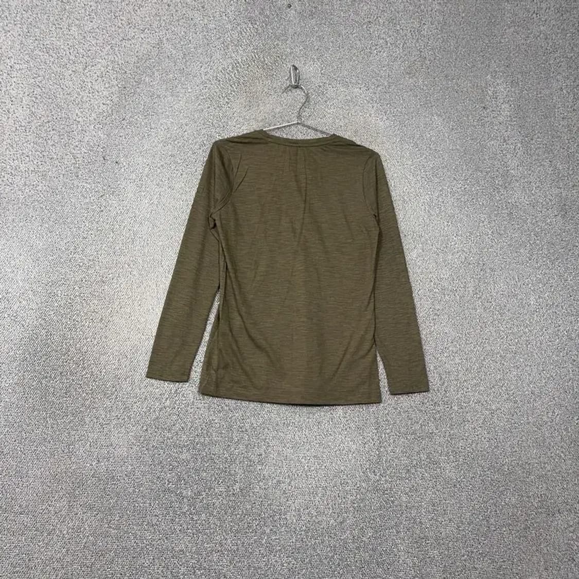 지오송지오 캐주얼 카키 브이넥 코튼 긴팔티 S 상품이미지2