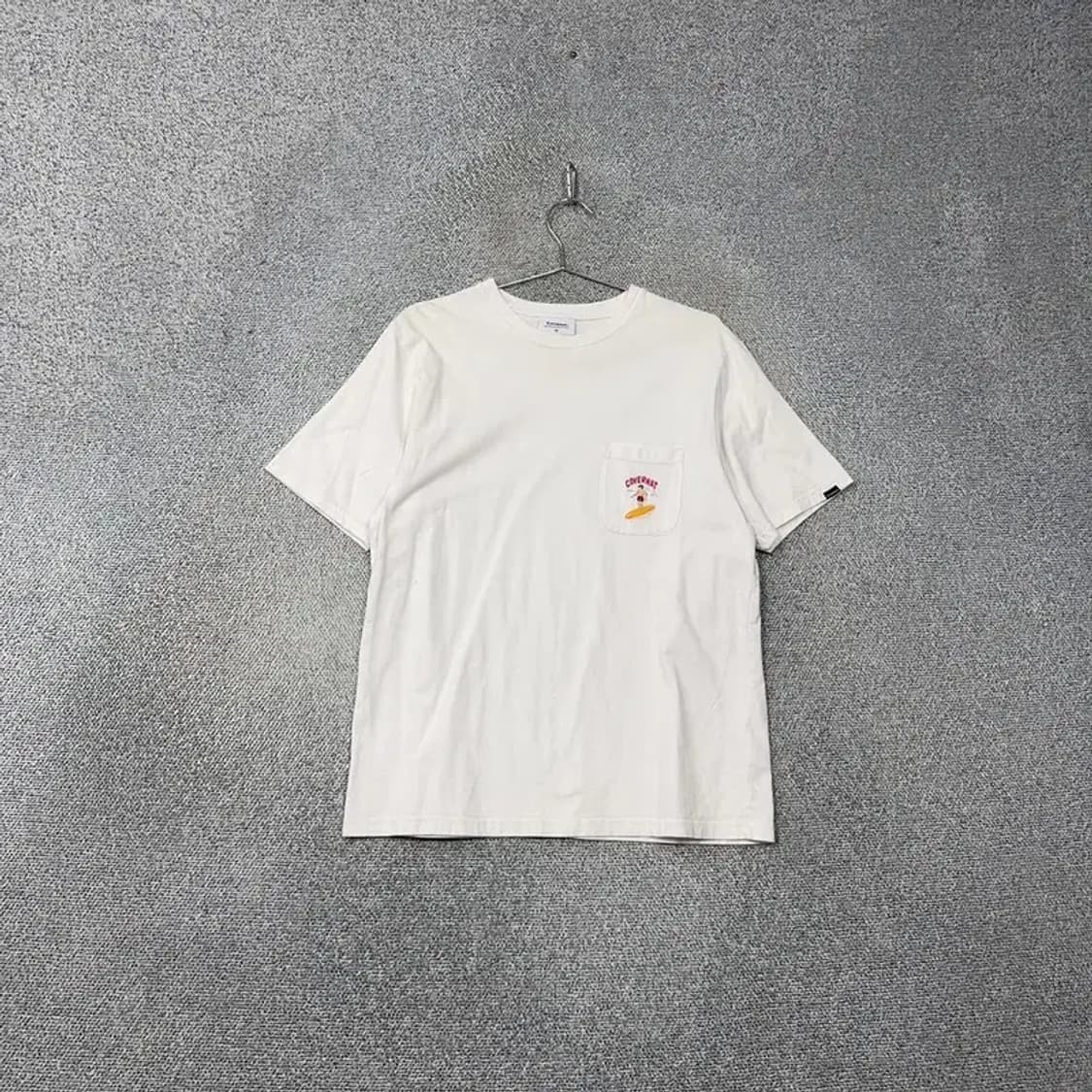 커버낫 화이트 로고 프린팅 남성 반팔티 M 상품이미지1