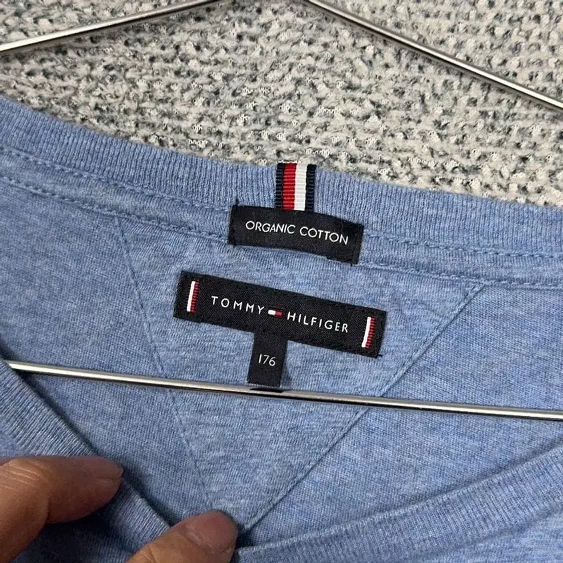타미힐피거 라이트 블루 캐주얼 로고 코튼 긴팔티 M 상품이미지3