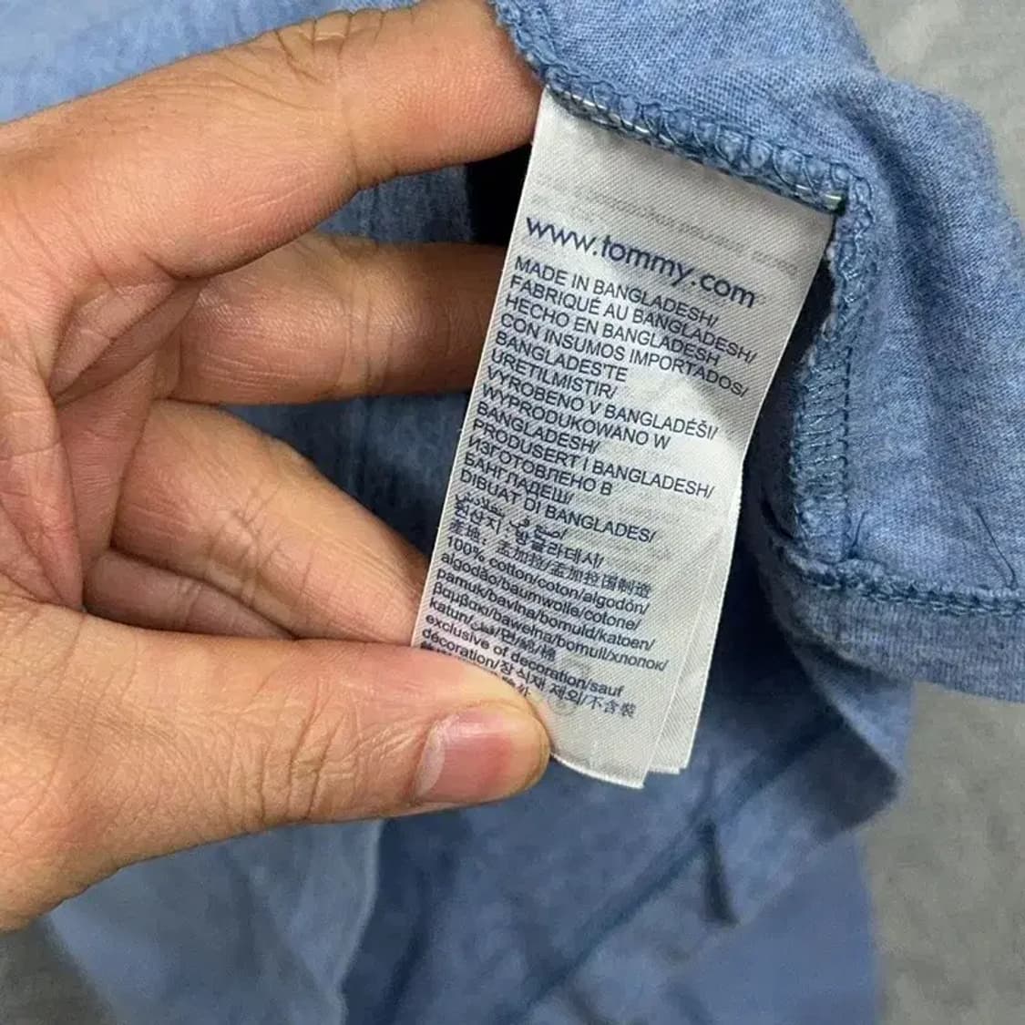 타미힐피거 라이트 블루 캐주얼 로고 코튼 긴팔티 M 상품이미지4