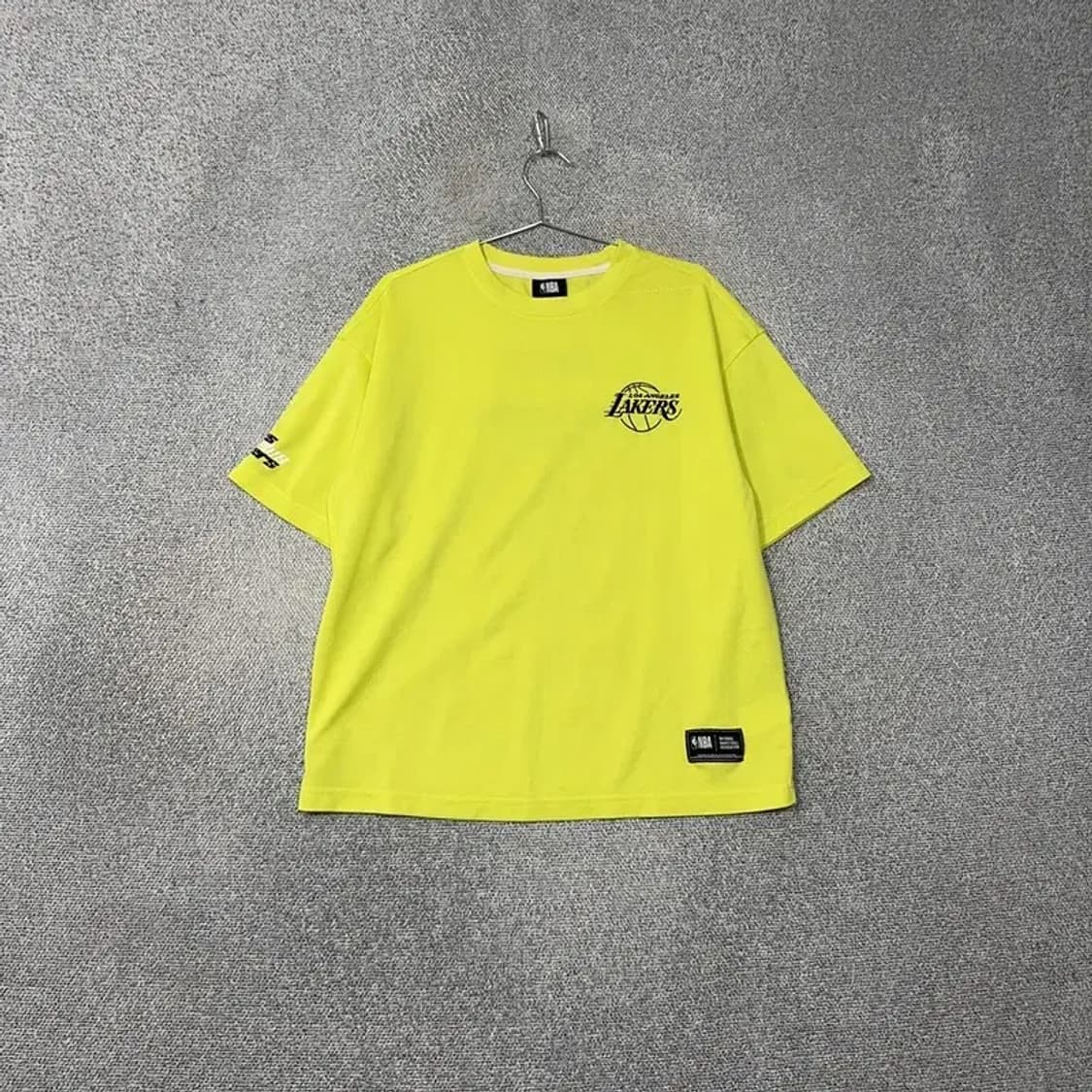 NBA LA레이커스 로고 형광 오버핏 남성 반팔티 M 상품이미지1
