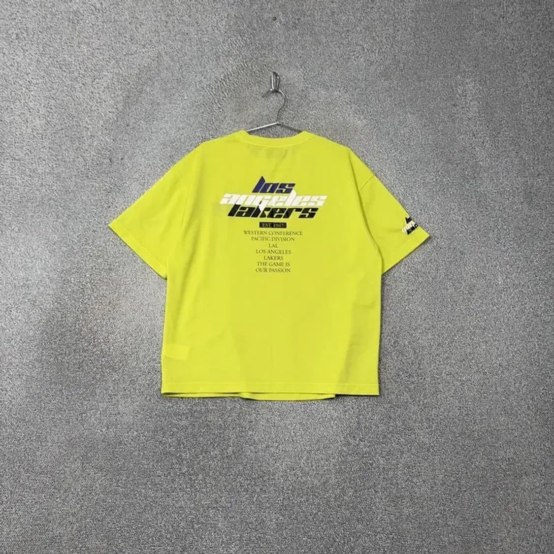NBA LA레이커스 로고 형광 오버핏 남성 반팔티 M 상품이미지2
