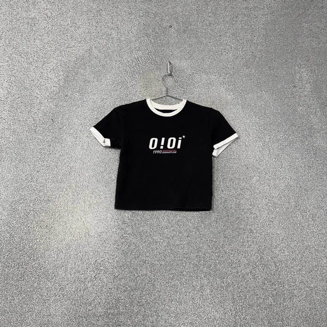 5252 OIO 프린팅 로고 크롭 링거티 반팔티 F 상품이미지1