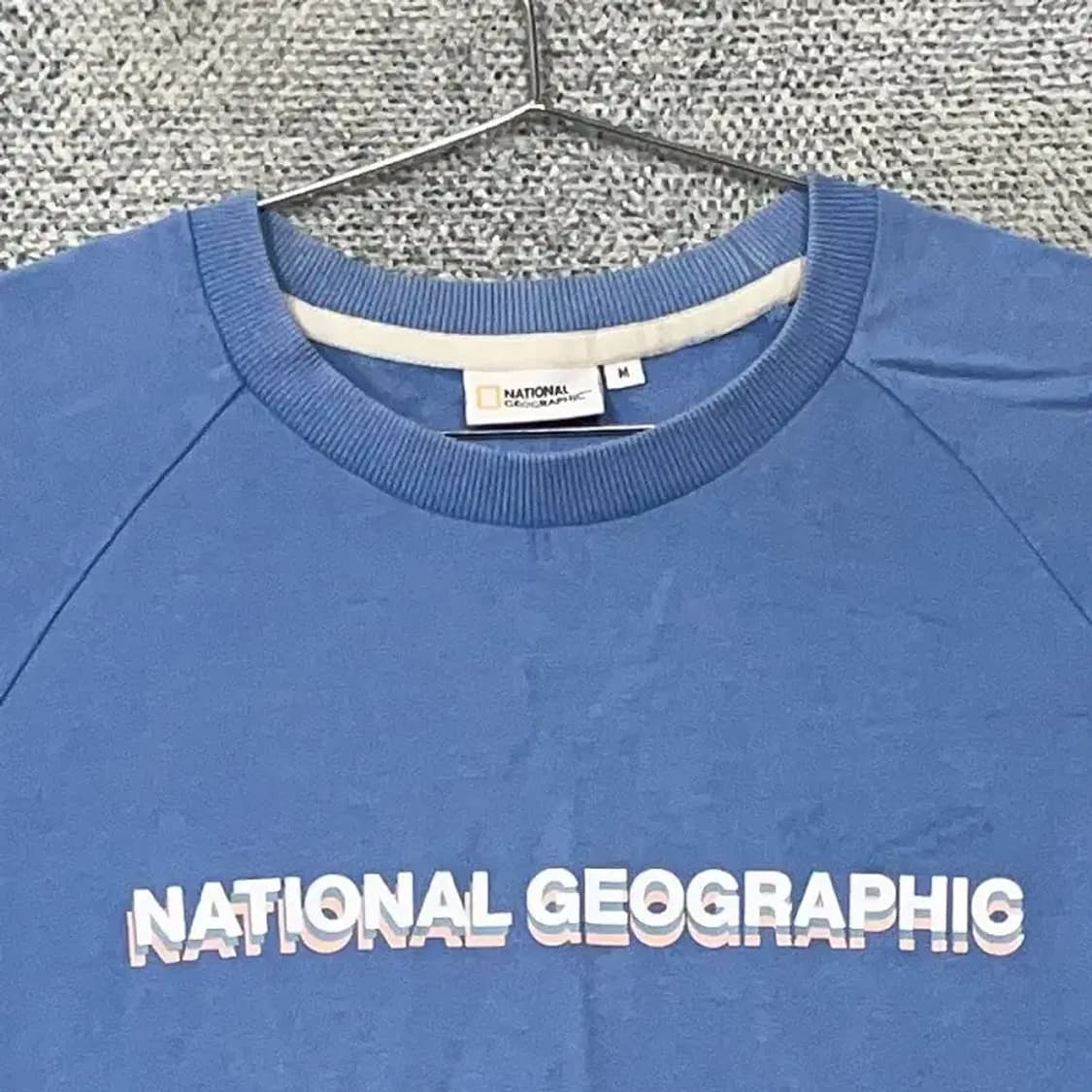내셔널지오그래픽 프린팅 로고 블루 반팔 티 M 상품이미지3