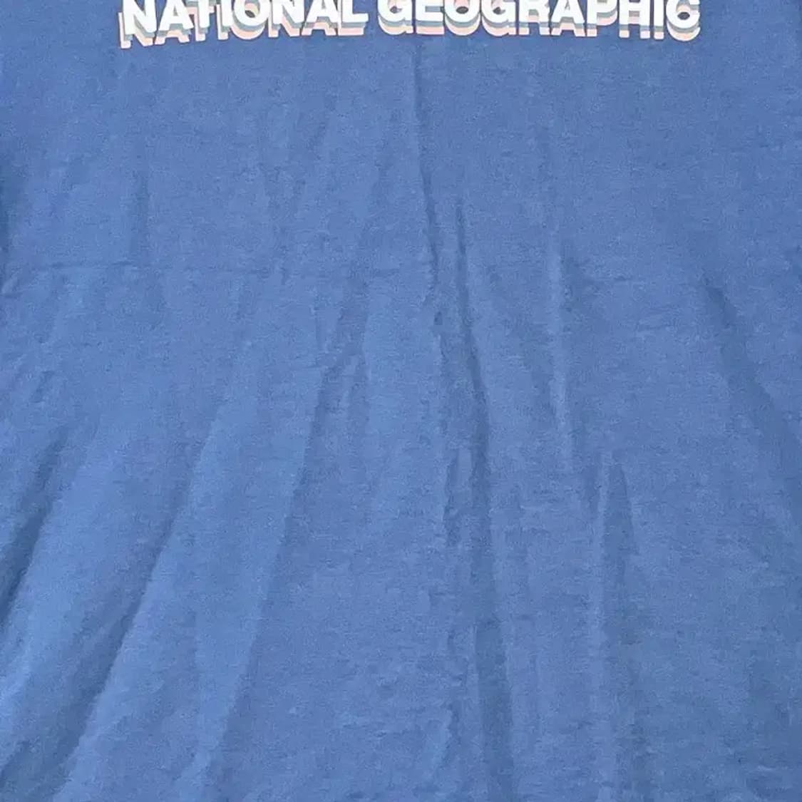 내셔널지오그래픽 프린팅 로고 블루 반팔 티 M 상품이미지5
