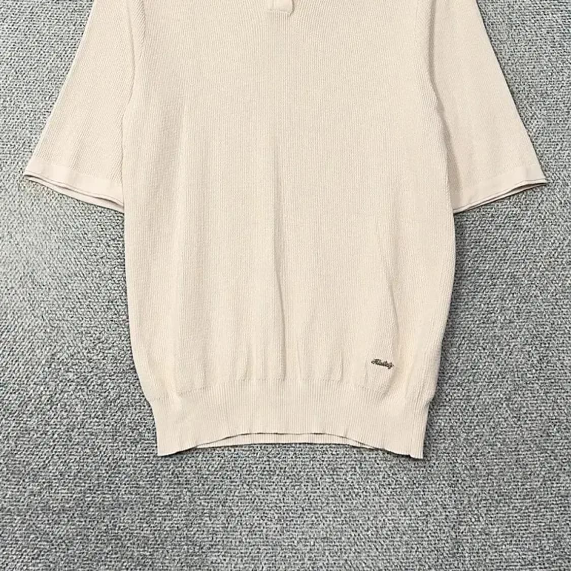 휠라 골프 크림 하단 로고 남성 캐주얼 니트 반팔 카라티 90 상품이미지4