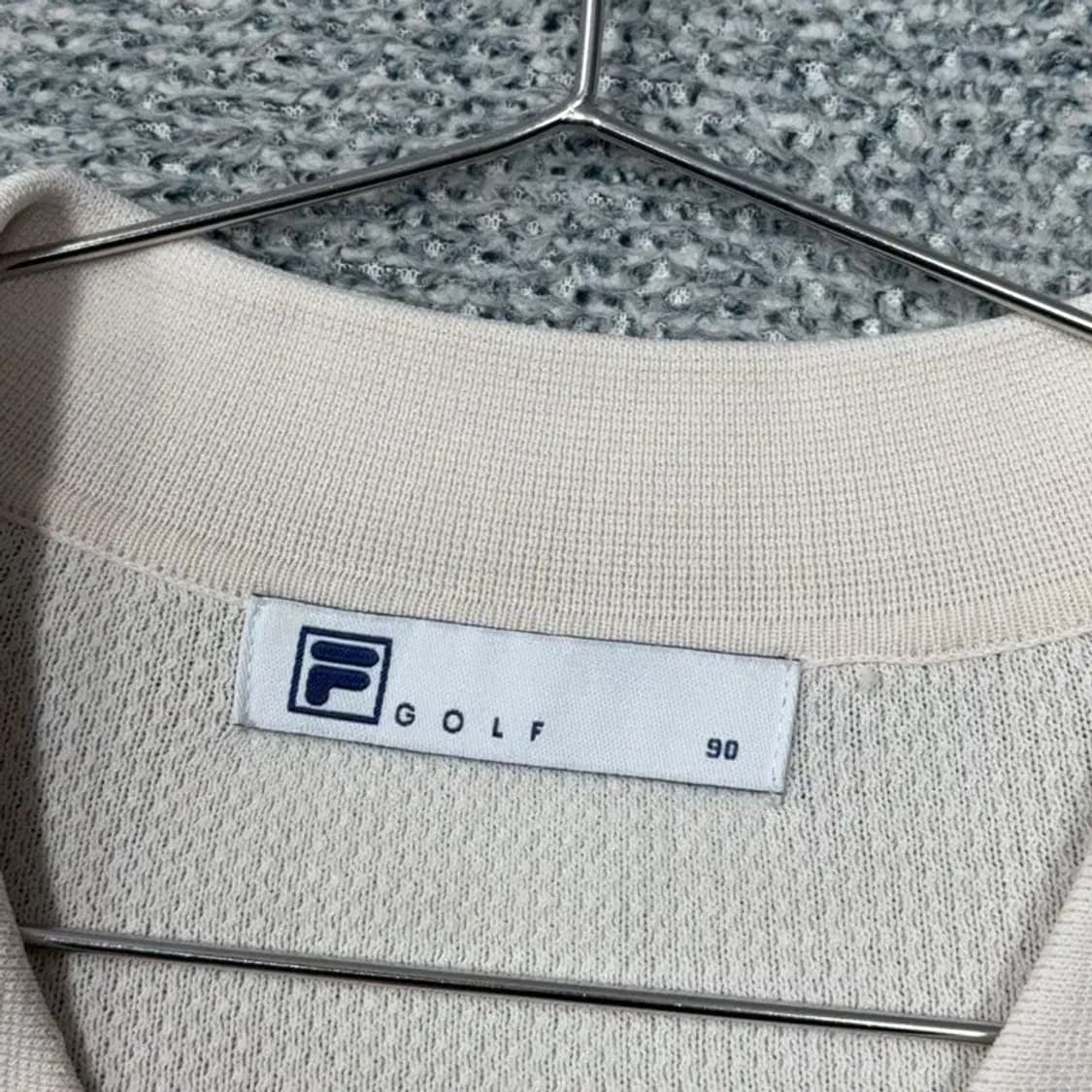 휠라 골프 크림 하단 로고 남성 캐주얼 니트 반팔 카라티 90 상품이미지5